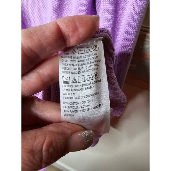 Cardigan by Isaac Mizrahi Purple Button Front Ladies size XL - Picture 8 of 11